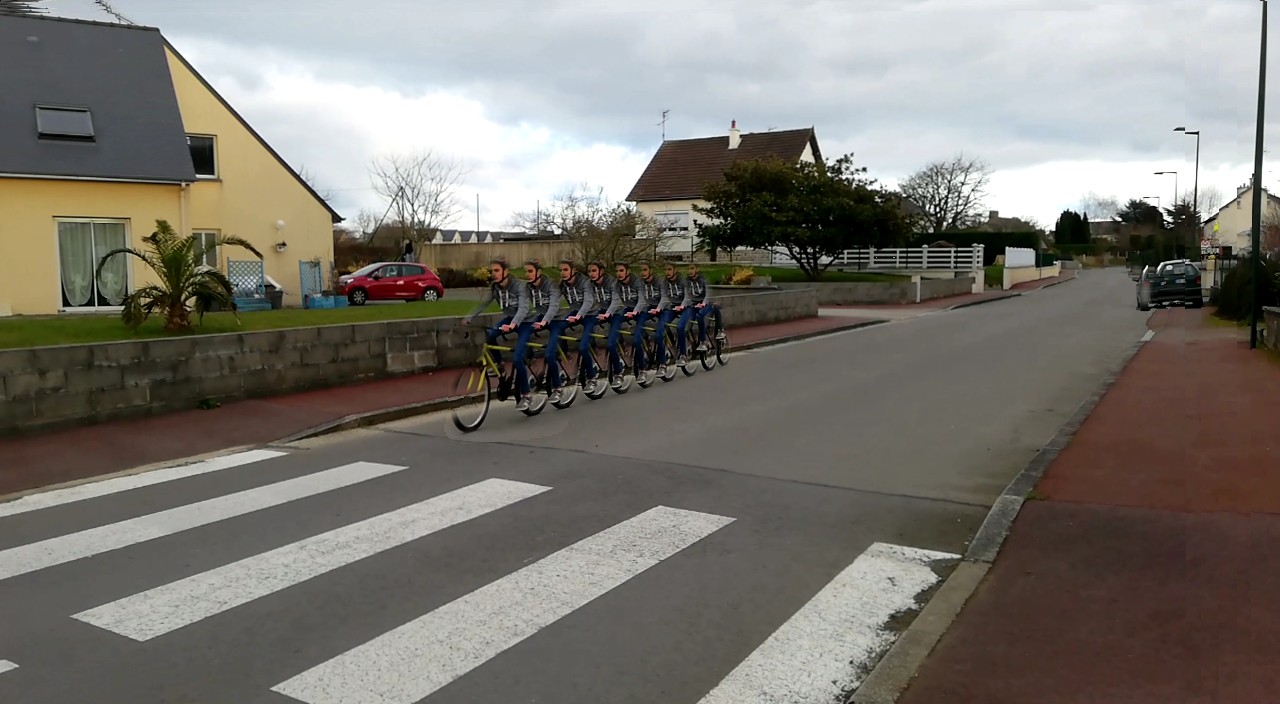 Image avec un vélo normal réalisée avec l'application cliché mouvement