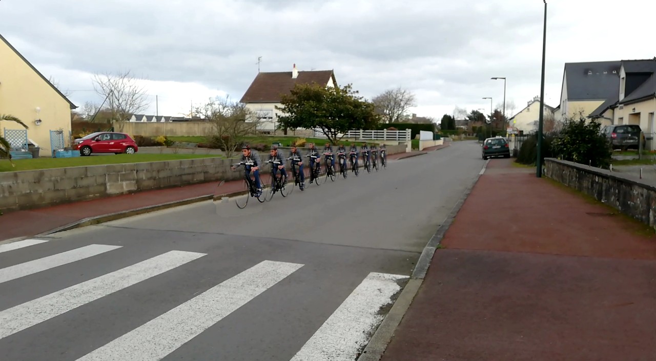 Image avec un vélo de course réalisée avec l'application cliché mouvement vélo de course